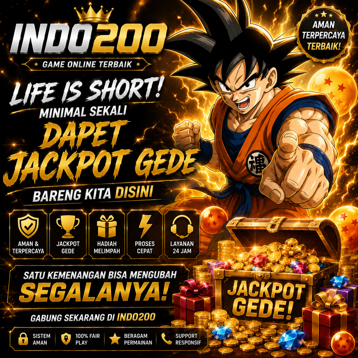 INDO200 > Life Is Short! Minimal Sekali Dapet Jackpot Gede Bareng Kita Disini